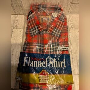 American Edition Red and Blue Plaid Men's Flannel Shirt